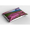 thumbnail image 2 of Ambesonne Landscape Pillow Sham 2 Pack, Mountain Village Fall, 30"x20", Pink Green, 2 of 3