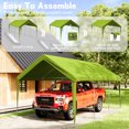thumbnail image 6 of Kimunuk 10' x 20' Canopy Replacement Cover, Outdoor Portable Carport Replacement Canopy with Ball Bungees for Car Garage Shelter Tent Party Tent, Grass Green ,Frame is Not Included, 6 of 6