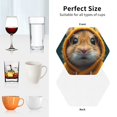 thumbnail image 4 of KLL Drink Coasters Set Hexagon of 4,PU Leather Absorbent Coasters Set Decorative Coffee Cup Coasters Housewarming Gift for Home Decor-Modern Yellow Sweater Guinea Pig, 4 of 5
