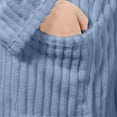 thumbnail image 4 of Htigea Women's Fleece Bathrobe Soft Comfy Long Sleep Robe Belt with Belt and Pocket Winter Warm Loungewear Blue,Free Size, 4 of 5