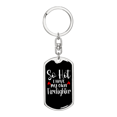 thumbnail image 1 of Have My Own Firefighter Stainless Steel or 18k Gold Premium Swivel Dog Tag Keychain, 1 of 8