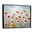 thumbnail image 2 of Designart "Field Adorned With Red And Grey Poppies" Poppies Floater Framed Wall Art Living Room, 2 of 5