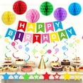 thumbnail image 3 of Tripumer Happy Birthday Banner Set, Colorful Party Decor with Honeycomb Balls, Star Streamers & Dot Garland, All-in-One Supplies for Indoor Outdoor Use, 3 of 10