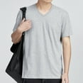 thumbnail image 3 of fatyb Men's T-Shirts Cotton V Neck Short Sleeve Plain Tees Tops Lightweight Casual Summer Basic T Shirts, 3 of 4