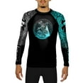 thumbnail image 2 of Raven Fightwear Men's Aztec Lord of the Underworld Mictlantecuhtli BJJ Rash Guard MMA Black, 2 of 3