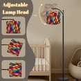 thumbnail image 3 of Arc Floor Lamp Textured Stained Glass Rainbow Wavy Tall Modern Standing Lamp LED Adjustable Linen Lampshade 3 Color Temperatures, 3 of 8
