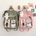 thumbnail image 2 of Mochila escolar de mano para niñas adolescentes, morral de estilo coreano INS, bolsa de ocio de viaje universitario y Pin, oso lindo, 2023 Fivean unisex, 2 of 2