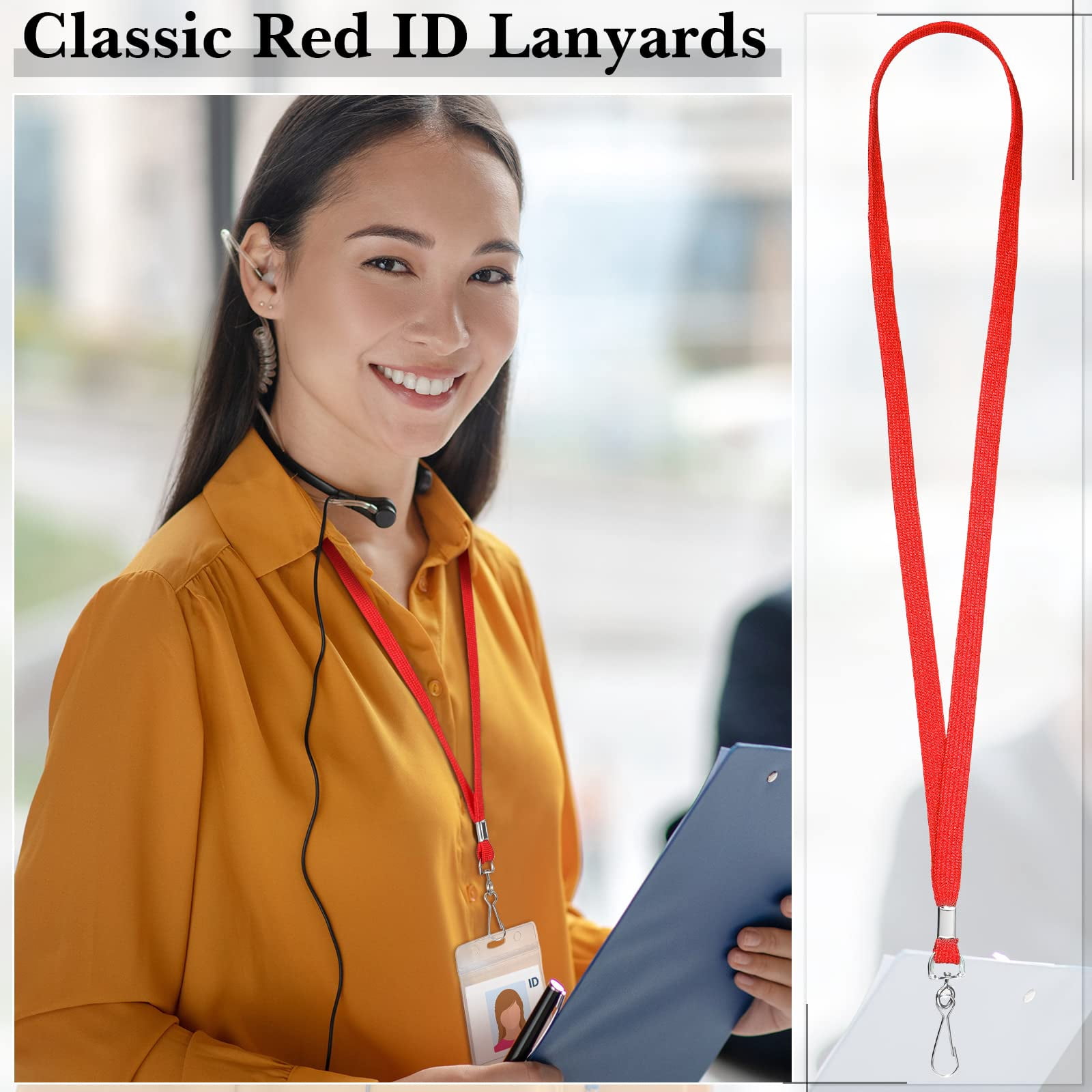 200 Lanyards For Id Name Badge Holder Neck Lanyard Flat With Clips Straps Office School Nurse