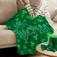 thumbnail image 5 of St. Patrick''s Day Throw Blankets Lucky Green Clover and Shamrock Flannel Throw Blanket Lightweight Cozy Decorative Blanket for Bedroom Living Rooms Couch Sofa Bed 60x80 Inch, 5 of 6