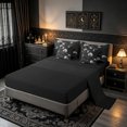 thumbnail image 4 of Erosebridal Gothic Floral King Bedding, Vintage Romantic Flower King Bed in a Bag, Black, Black Reversible, 7pcs, 4 of 6