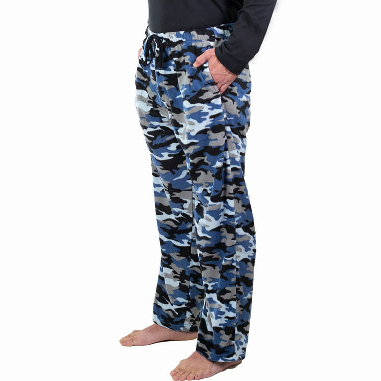 DG Hill Mens Sleep Pants, Fleece Pajama Bottoms with Pockets, 3 Pairs