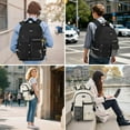 thumbnail image 2 of Backpack for All Age, Black Backpack Bookbag Daypack Schoolbag Bag for Anyone, College Bookbag with USB Charging Port,Travel Laptop Back Pack for  Daily Life, Travel, Work, 2 of 9