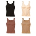 thumbnail image 2 of Jumpingount Ropa moldeadora para mujer, ropa interior térmica para mujer de clima frío, sin mangas, Color sólido, chaleco cálido, entrenador, ropa Camisetas sin mangas Marrón Jumpingount AP013432-03, 2 of 6