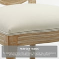 thumbnail image 6 of uhomepro French Country Dining Chairs (Set of 2), Upholstered Back Side Chair, Farmhouse Fabric Chairs with Round Back, Solid Wood Legs, Accent Side Chairs for Kitchen Bedroom, Linen Beige, 6 of 7