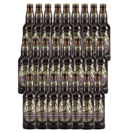 Hank's Genuine Gourmet Black Cherry Soda, 12 fl oz Bottles – Premium Craft Soda with Bold, Creamy Flavor – Made with Wishniak Cherries, Pack of 24