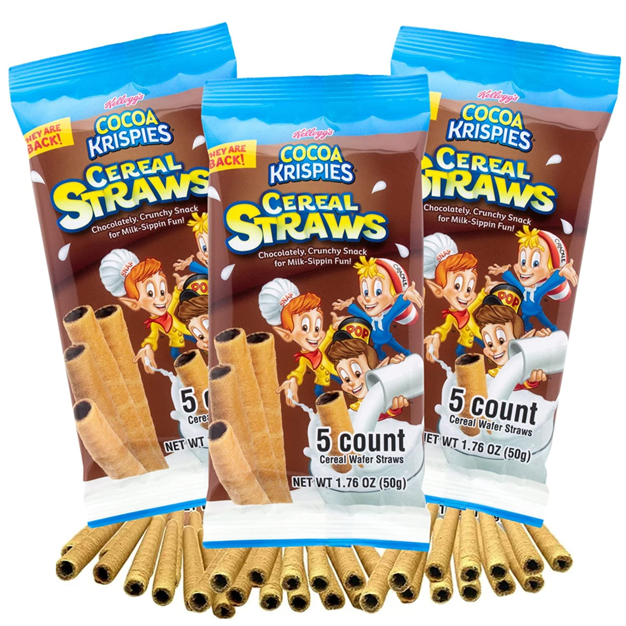 Cocoa Krispies Cereal Straws, Edible Straw Alternatives for Milk