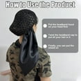 thumbnail image 3 of 2 In1 Wrap Cap Bonnet Reversible, Double Adjustable Layered Nettie Band, Extra Long Hair Silk Press Set for Curly, 3 of 7