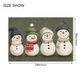thumbnail image 4 of Yayeee Bath Rugs for Bathroom Floor Set of 2 Non Slip Fluffy Soft Absorbent Mat, Beige Snowmen, 4 of 7
