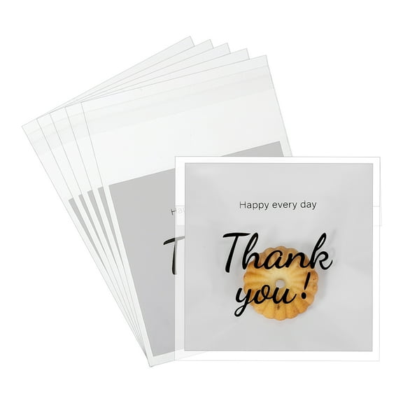 Uxcell Cookie Treat Bags, 3" x 3" 100 Pcs Clear Self Sealing Bags OPP Bags Present Giving Bakery Packaging Bags
