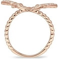 thumbnail image 5 of Butterfly Ring Beaded Band Cubic Zirconia Rose Tone 925 Sterling Silver, Size 7, 5 of 7