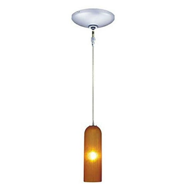 Jesco Lighting KIT-QAP411-AMCH 1-Light Low Vage Pendant & Canopy Kit with Chrome Socket, Amber