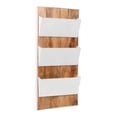 thumbnail image 7 of Mind Reader 3-Tier Wall-Mounted File Organizer, Wood and Metal Vertical Rack for Mail, Magazines, and Documents, Metal, Wood, White, 7 of 7