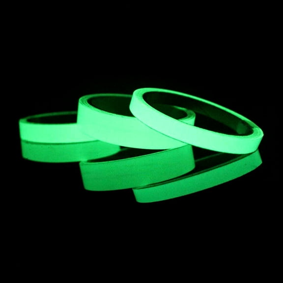 Ghojet Luminous Adhesive Tape Fluorescent Tape Marking Tape Self-adhesive Warning Tape Photoluminescent Waterproof Luminous Tape Removable For Stair Walls Exit Signs (1.5cmx3m)