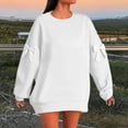 thumbnail image 2 of Long Sleeve Shirts For Women Casual White Sweatshirt With Pockets Sweaters Pullover Oversized Sweatshirt Graphic Long Sleeve Blouses Casual My Items, 2 of 6