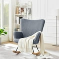 thumbnail image 3 of VECELO Nursery Rocking Chair, Teddy Fabric Upholstered Glider Rocker with High Backrest, Modern Rocking Accent Chairs Comfy Side Chair for Nursery, Bedroom, Living Room, Gray, 3 of 9