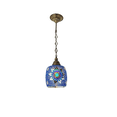 thumbnail image 3 of Angora Bennet Turkish Light - Blue | Mosaic Glass Turkish Hanging Chandelier Lamp for Home (26.38"), 3 of 5