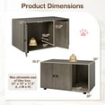 thumbnail image 3 of Costway Wooden Cat Litter Box Enclosure, Hidden Litter Box Furniture with Scratching Board Oak, 3 of 10