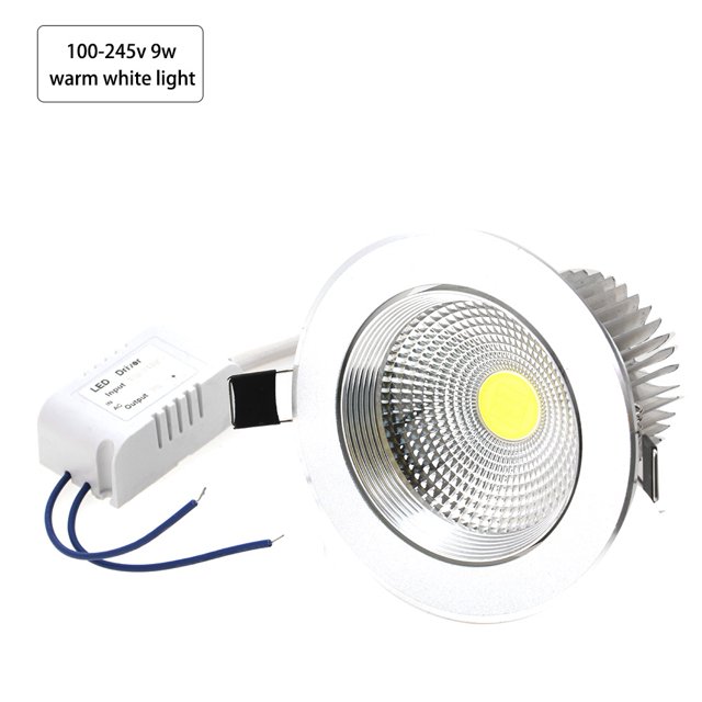 Foco de luz para lámpara de bombilla LED COB para iluminación interior del hogar de techo de pared (blanco cálido regulable 9W)