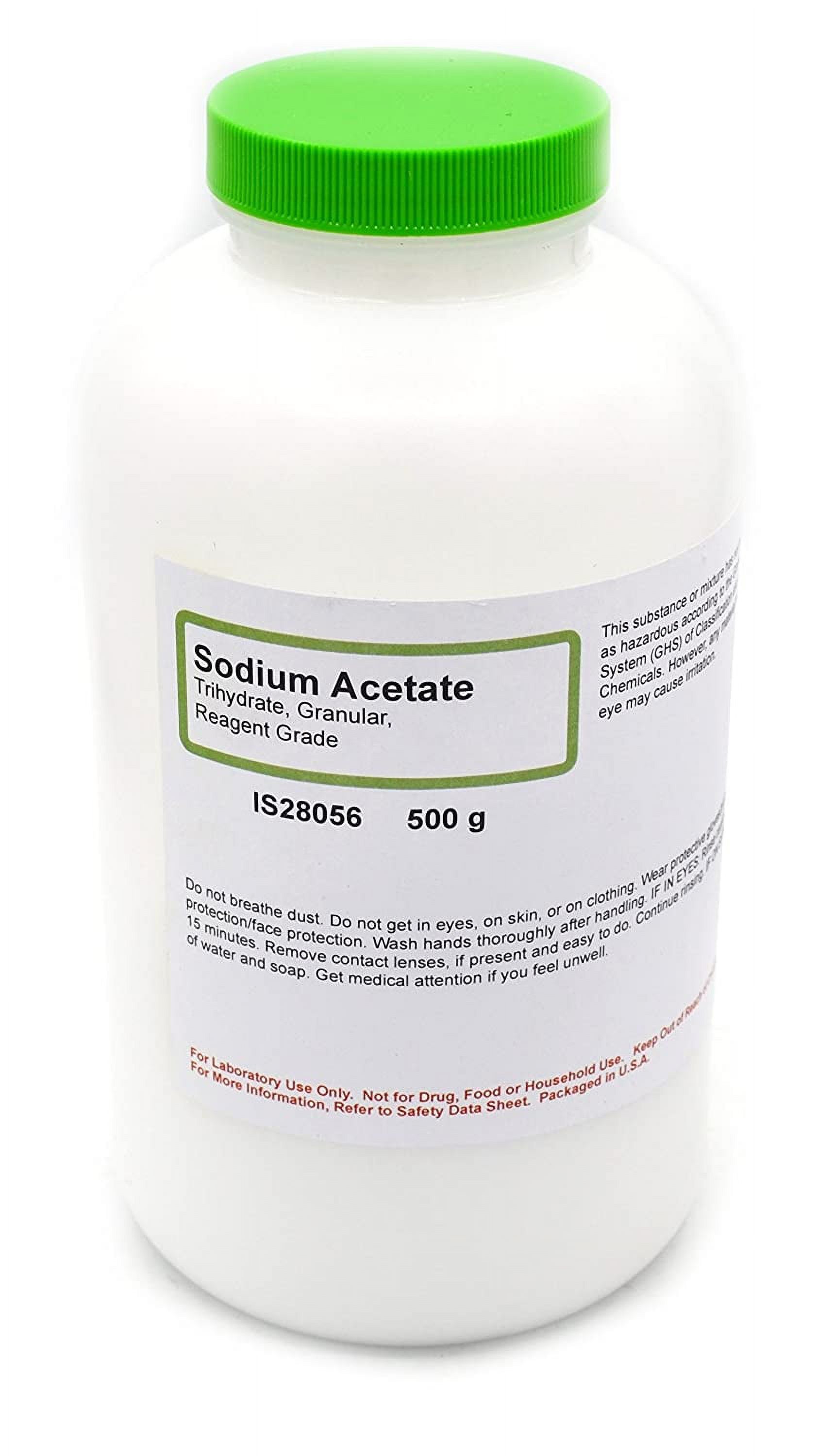 Reagent-Grade Sodium Acetate Trihydrate, 500g - The Curated Chemical Collection by Innovating Science - Made in The USA