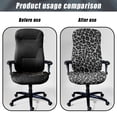 thumbnail image 4 of Renewold Leopard Print Gray Office Chair Cover Stretch Desk Chair Cover with Elastic Bottom Removable Office Computer Chair Protector for Home Decoration, S, 4 of 7