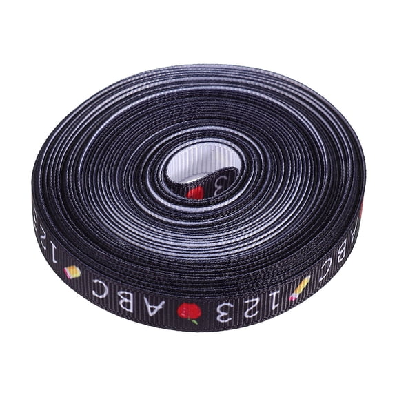 CTIRCHIU Black Polyester Craft Ribbon with , Back to School Wrapping and Crafts Decoration