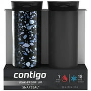 Contigo Huron Vacuum-Insulated Stainless Steel Travel Mug with Leak-Proof Lid, Keeps Drinks Hot or Cold for Hours, Fits Most Cup Holders and Brewers, 20oz, 2-Pack, Midnight Terrazzo & Licorice