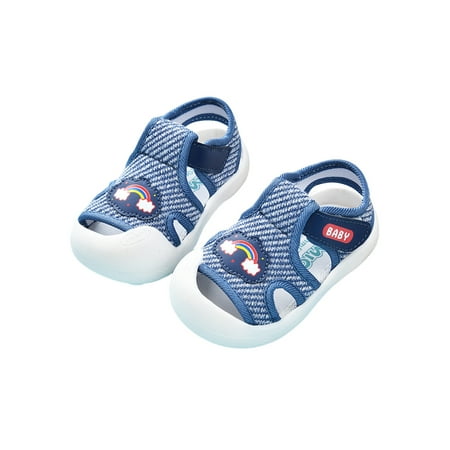 

Sanviglor Unisex Casual Shoes T-Strap Flat Sandals First Walkers Summer Sandal Wedding Lightweight Comfort Cute Beach Blue 8C