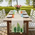 thumbnail image 4 of Table Runners 72 Inches Long Dress Scarves, Spring Leaves Farmhouse Kitchen/Dining Table Runner, Coffee Tablerunners, Pastoral Garden Botanical Rustic Burlap 14x72 Inch, 4 of 9