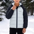 thumbnail image 7 of Zynoxe Puffer Jackets for Girls Winter Color Block Windproof Zip Up Long Sleeve Hoodies Casual Warm Quilted Padded Coat with Pockets, 7 of 7