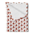 thumbnail image 2 of Ladybug Soft Flannel Fleece Throw Blanket, Flat Design Insects Ladybug in Repeating Composition Print, Cozy Plush for Indoor and Outdoor Use, 50" x 60", Vermilion Orange, by Ambesonne, 2 of 5