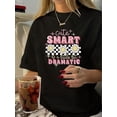 thumbnail image 1 of Camiseta De Mujer Activewear Tops Simples De Verano Para Viajes De Mochilero1pc Vintage Style Women'S T-Shirt, 100% Polyester Crew Neck Short Sleeve Top with Geometric Daisy Print, Casual Summer Kni, 1 of 6