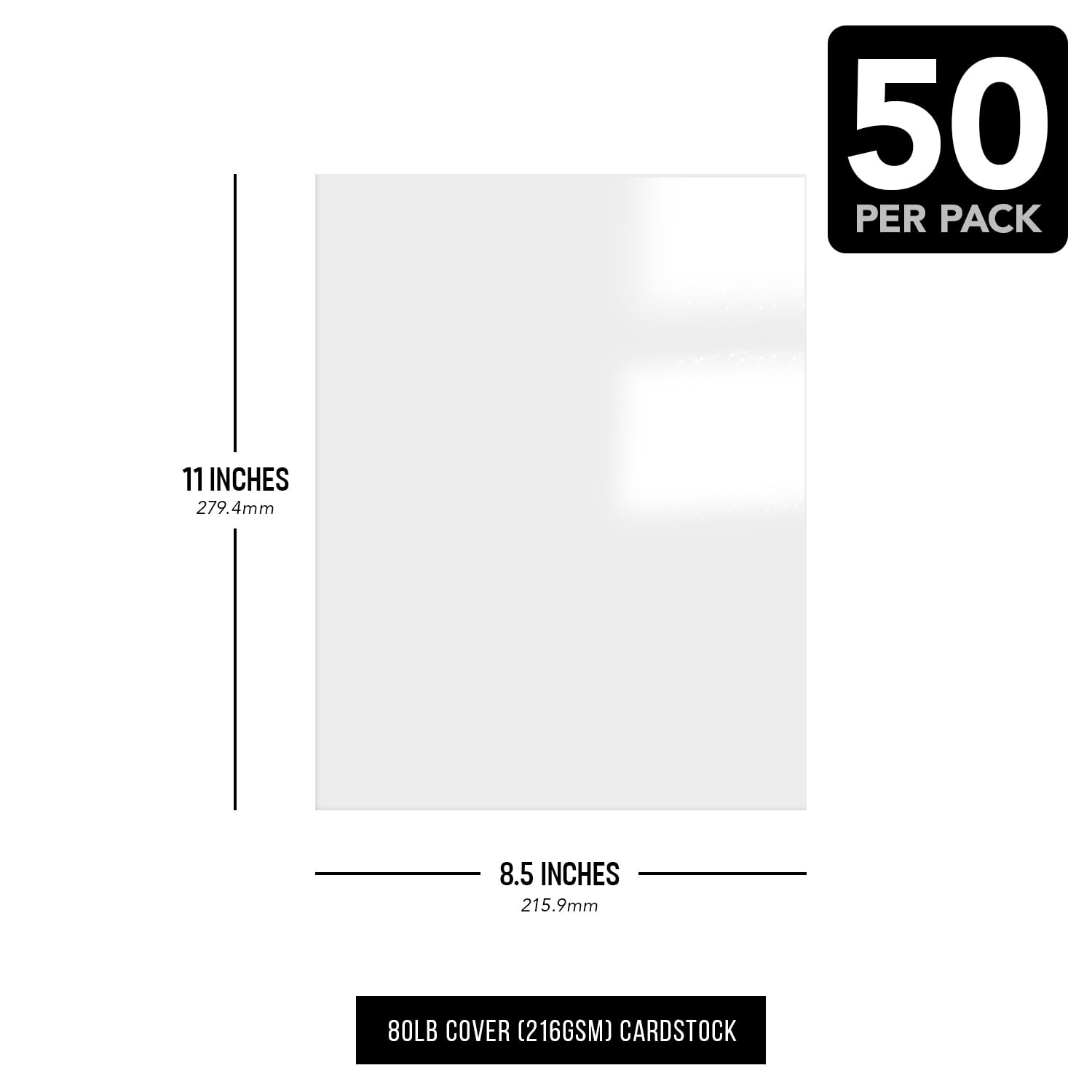  Hamilco White Glossy Cardstock Paper 8 1/2 x 11 80 lb Cover  Card Stock 50 Pack : Office Products