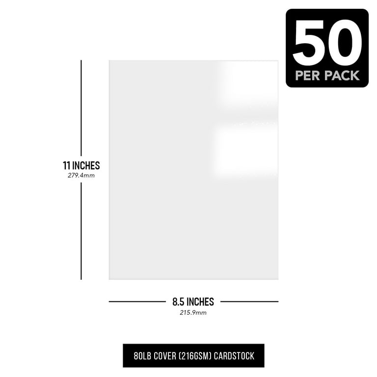  Hamilco White Glossy Cardstock Paper - 8 1/2 x 11 80
