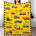 thumbnail image 2 of LHSHID Cute Truck Construction Blanket Super Soft Flannel Throw Blankets Tractor Cars Blankets Bedding for Boys Girls Adults Gifts 60"x80", 2 of 7