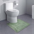 thumbnail image 3 of Ultra Soft Bathroom Floor Mat U-Shaped Contour Mat for Toilet Base, High Water Absorbent Thickened Shower Rug, Non-Slip Comfort Foot Mat for Bathroom Floor, Quick Dry Home Bath Mat, 20*16in, Green, 3 of 7