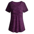 thumbnail image 4 of MAWCLOS 2 Pack Womens Athletic Shirts Crewneck Short Sleeve Moisture Wicking Pullover T-Shirts Breathable Workout Yoga Tops, 4 of 6