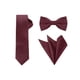 thumbnail image 1 of Conjunto de corbata de color sólido para hombres INSPIRE CHIC, corbata de moño preatado y pañuelo de bolsillo para el Día del Padre, corbatas para bodas y negocios, color rojo vino, talla única, 1 of 7