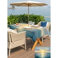 thumbnail image 6 of 52x70 Inch Outdoor Tablecloth with Umbrella Hole Zipper Rectangle Ocean Sunset Rectangular Tablecloths Outside Waterproof Blue Sky Sea Minimalist Abstract Art Patio Table Cloth Cover for Picnic Party, 6 of 8