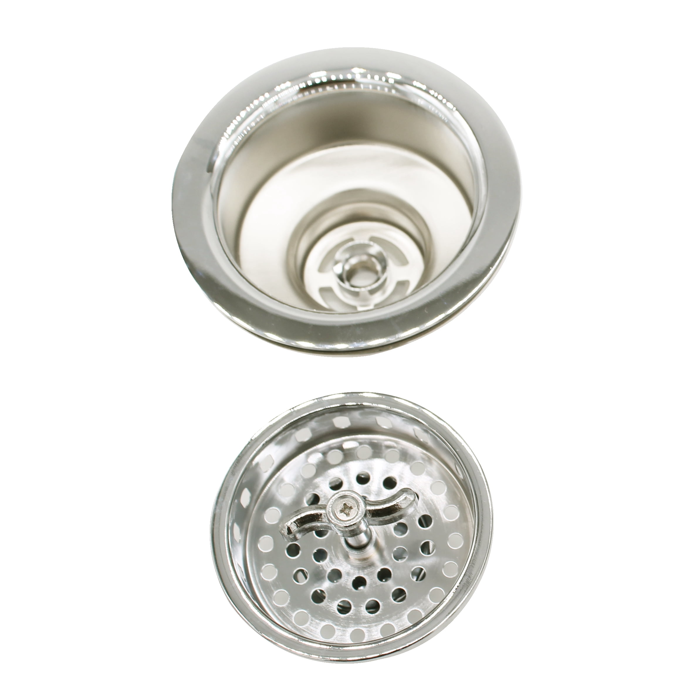 Westbrass COMBO PACK 3-1/2" Post Style Sink Strainer and Extra-Deep Waste Disposal Trim, Polished Nickel
