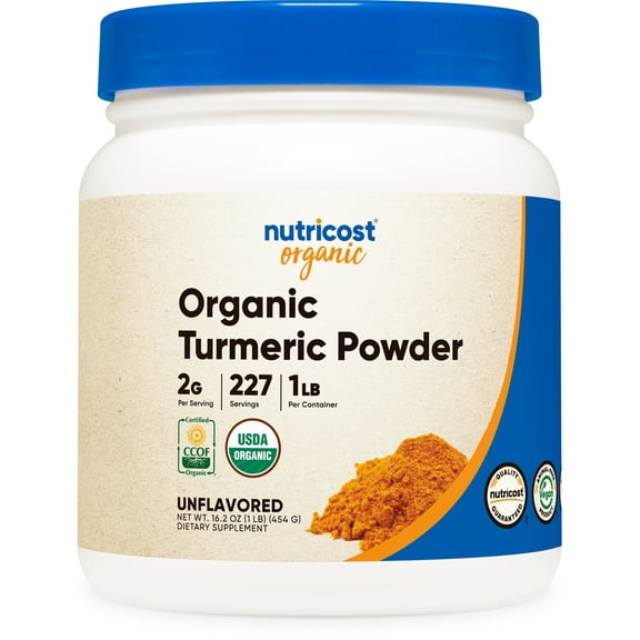 Nutricost Organic Turmeric Root Powder 1 LB - Certified USDA Organic, Food Grade Herbal Supplement